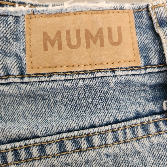 Show Me Your MuMu Blue Distressed Jean Shorts - Picture 4 of 7